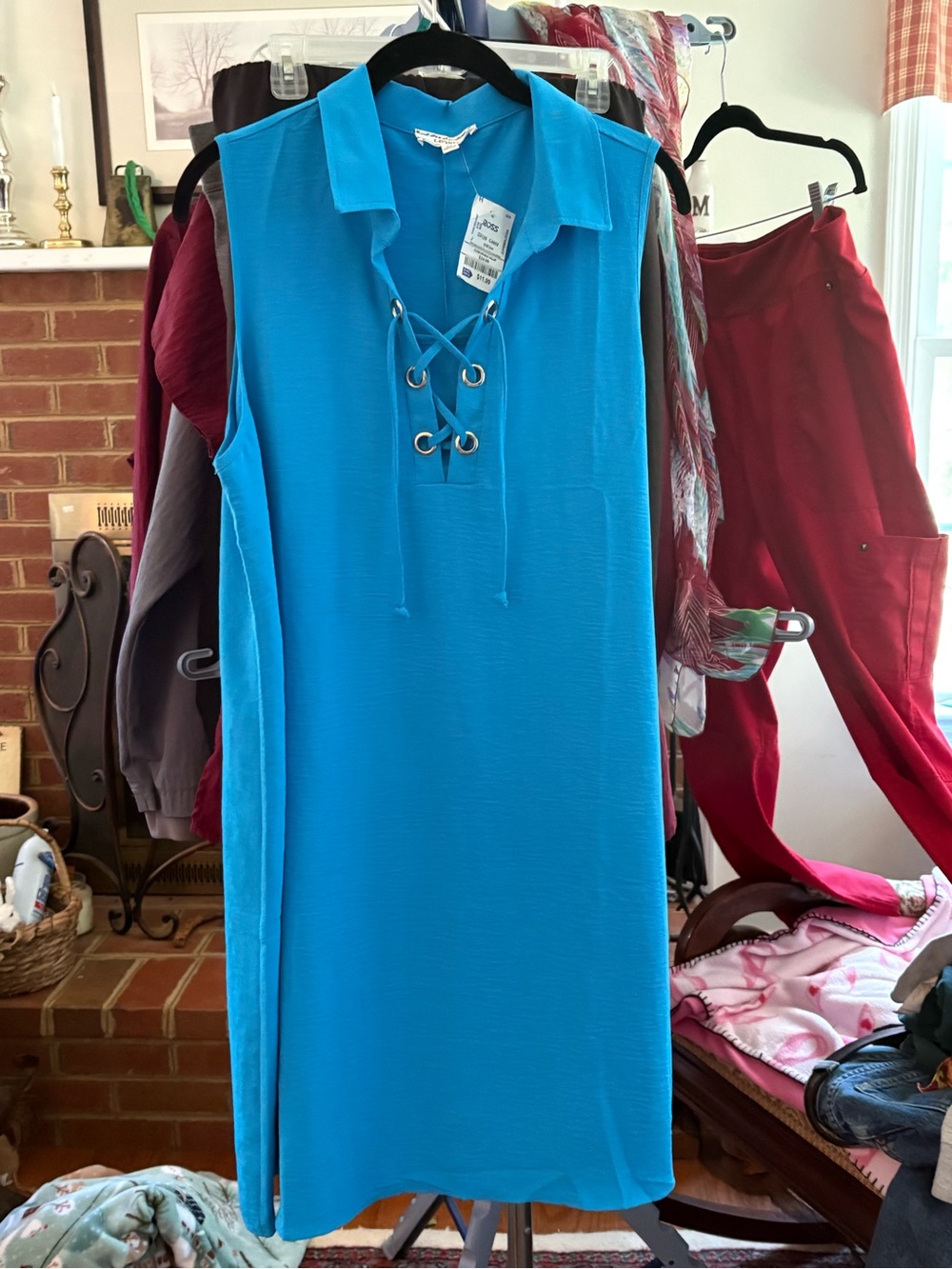 Carribean Blue Corvia Sleeveless Midi Dress XL